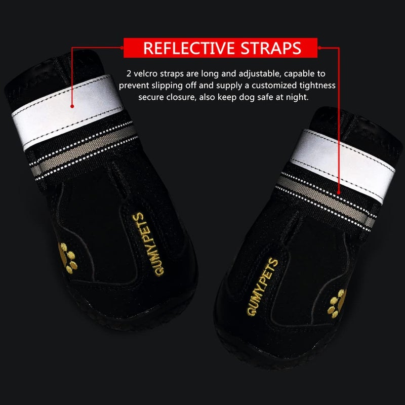 QUMY Dog Shoes for Large Dogs, Medium Dog Boots & Paw Protectors for Winter Snowy Day, Summer Hot Pavement, Water-Resistant in Rainy Weather, Outdoor Walking, Indoor Hardfloors Skid-Resistant Sole - Image 5